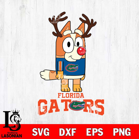 Florida Gators Bluey Chilli Christmas Deer Svg Eps Dxf Png File, Digital Download