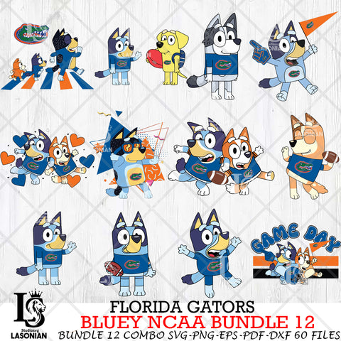 Florida Gators Bluey NCAA Bundle 12 Svg Eps Dxf Png File, Digital Download, Instant Download