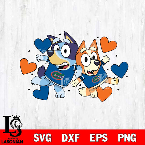 Florida Gators Bluey heart Svg Eps Dxf Png File, Digital Download, Instant Download