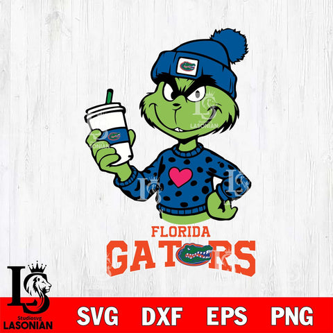 Florida Gators Boujee Grinch Heart Christmas Cut Files Cricut, Svg Dxf Eps Png file, Digital download , Silhouette