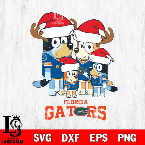 Florida Gators Christmas Bluey Santa Family Cut Files,Bluey Cricut,Christmas Svg , Bluey svg , Digital Download, dxf eps png pdf file