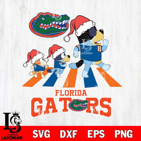 Florida Gators Christmas Family Bluey Walking Cut Files,Bluey Cricut,Christmas Svg , Bluey svg , Digital Download, dxf eps png pdf file