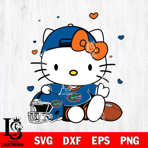 Florida Gators Cute Hello Kitty Football Svg Eps Dxf Png File, NCAA svg, Digital Download, Instant Download