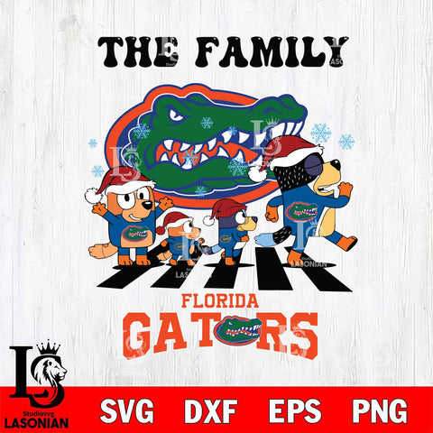 Florida Gators Family Bluey Christmas Svg Eps Dxf Png File, Digital Download