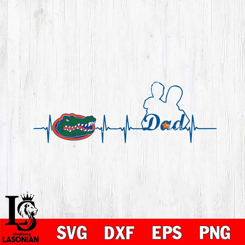 Florida Gators Father Heart Beat Svg Eps Dxf Png File, Digital Download, Instant Download