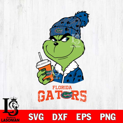 Florida Gators Grinch Cofffe Christmas Cut Files Cricut, Svg Dxf Eps Png file, Digital download , Silhouette