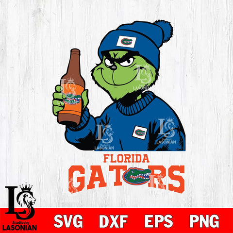 Florida Gators Grinch Drinking Beer Christmas Cut Files Cricut, Svg Dxf Eps Png file, Digital download , Silhouette