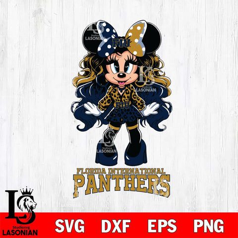 Florida International Panthers Beauty Minnie Mouse Svg Eps Dxf Png File, Digital Download, Instant Download