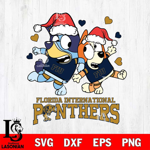 Florida International Panthers Bluey Christmas NFL Svg Eps Dxf Png File, Digital Download