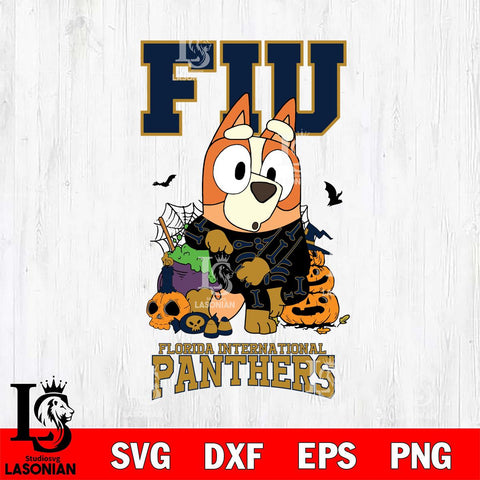 Florida International Panthers Bluey Halloween NCAA Svg Eps Dxf Png File, Digital Download, Instant Download