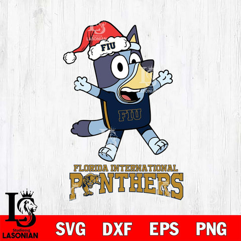 Florida International Panthers Bluey Happy Christmas Svg Eps Dxf Png File, Digital Download