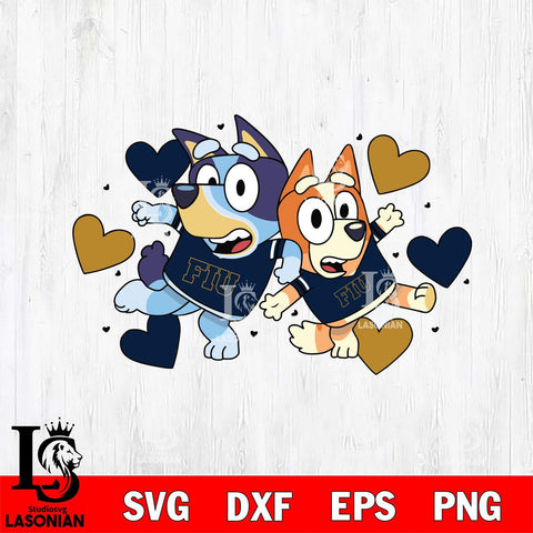 Florida International Panthers Bluey heart Svg Eps Dxf Png File, Digital Download, Instant Download