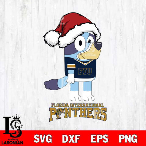 Florida International Panthers Christmas Bluey Hat Cut Files,Bluey Cricut,Christmas Svg , Bluey svg , Digital Download, dxf eps png pdf file