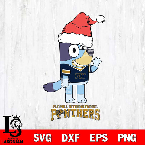 Florida International Panthers Christmas Bluey Say Hi Cut Files,Bluey Cricut,Christmas Svg , Bluey svg , Digital Download, dxf eps png pdf file