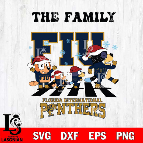 Florida International Panthers Family Bluey Christmas Svg Eps Dxf Png File, Digital Download