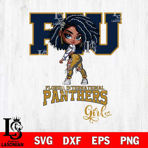 Florida International Panthers Fan Girl Svg Eps Dxf Png File, Digital Download, Instant Download