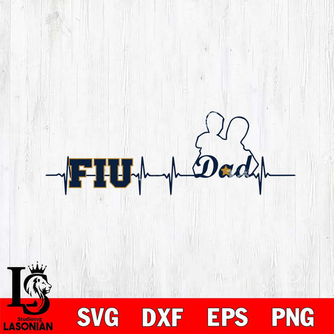 Florida International Panthers Father Heart Beat Svg Eps Dxf Png File, Digital Download, Instant Download