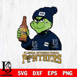 Florida International Panthers Grinch Drinking Beer Christmas Cut Files Cricut, Svg Dxf Eps Png file, Digital download , Silhouette