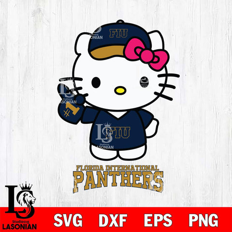 Florida International Panthers Hello Kitty Best Fan Svg Eps Dxf Png File, Digital Download, Instant Download