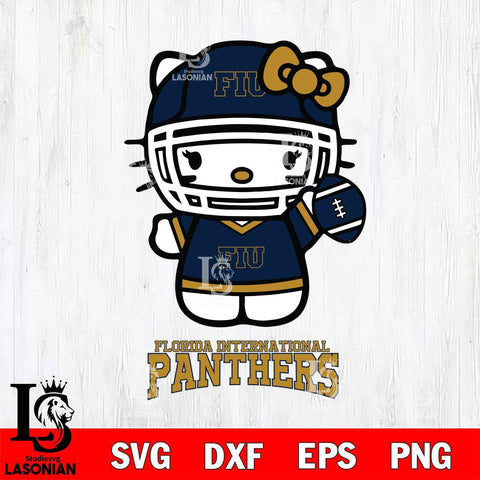 Florida International Panthers Hello Kitty NCAA 1 Svg Eps Dxf Png File, Digital Download, Instant Download