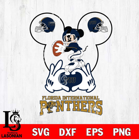 Florida International Panthers Mickey Heart Rugby Svg Eps Dxf Png File, Digital Download ,Instant Download, Cricut File