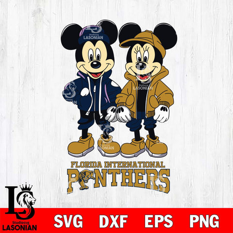 Florida International Panthers Mickey Minnie Mouse Football Svg Eps Dxf Png File, NCAA svg , File Cut , Digital Download , Instant Download, Cut Svg Files