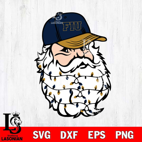 Florida International Panthers Santa Claus Face Svg dxf eps png pdf file,NCAA svg,Digital Download,Cricut file