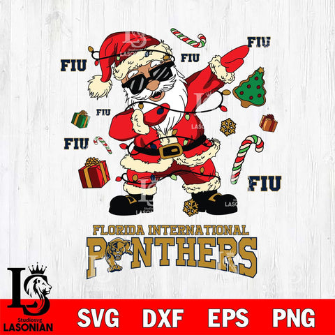 Florida International Panthers Santa Claus Football Svg dxf eps png pdf file,NCAA svg,Digital Download,Cricut file