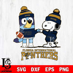 Florida International Panthers Snoopy & Bluey Football Svg Eps Dxf Png File,NCAA Svg Files,Chill Guy svg ,Digital Download ,Instant Download, Cricut File