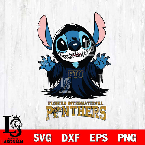 Florida International Panthers Stitch Ghost Svg Eps Dxf Png File, NCAA svg, Digital Download, Instant Download