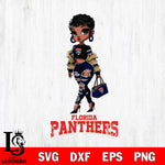 Florida Panthers Beautiful Black Fan Girl, Svg Eps Dxf Png File, Digital Download