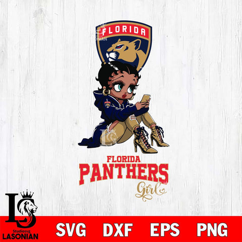 Florida Panthers Beauty Black Fan Girl Football, Svg Eps Dxf Png File, Digital Download