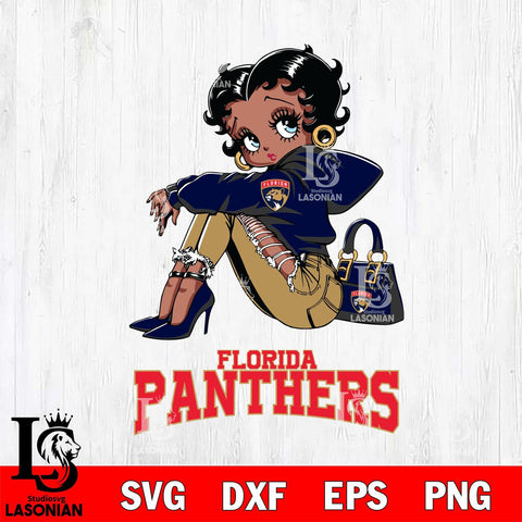 Florida Panthers Betty Boop Black Fan Girl Svg Eps Dxf Png File, Digital Download, Instant Download