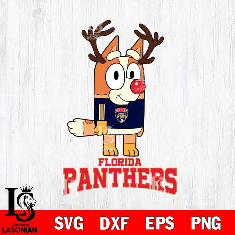 Florida Panthers Bluey Chilli Christmas Deer Svg Eps Dxf Png File, Digital Download