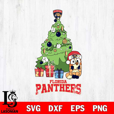 Florida Panthers Bluey Chilli Christmas Tree Svg Eps Dxf Png File, Digital Download