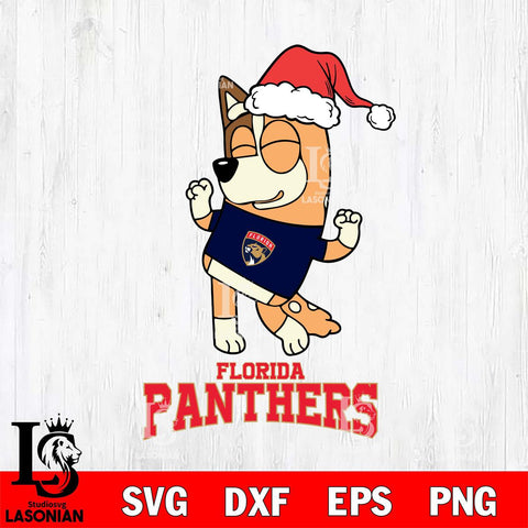 Florida Panthers Bluey Chilli Happy Christmas Svg Eps Dxf Png File, Digital Download