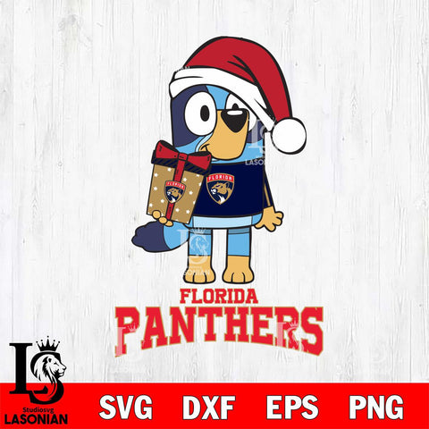 Florida Panthers Bluey Christmas Svg Eps Dxf Png File, Digital Download