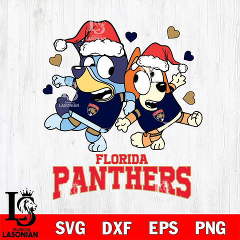 Florida Panthers Bluey Christmas NFL Svg Eps Dxf Png File, Digital Download