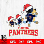 Florida Panthers Bluey Family Christmas Svg Eps Dxf Png File, Digital Download