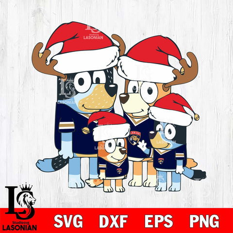 Florida Panthers Bluey Santa Family Svg Eps Dxf Png File, Digital Download, Instant Download