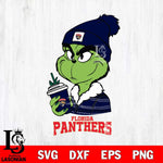 Florida Panthers Boujee Grinch Christmas Cut Files, Cricut,Christmas Svg Dxf Eps Png file , Digital Download