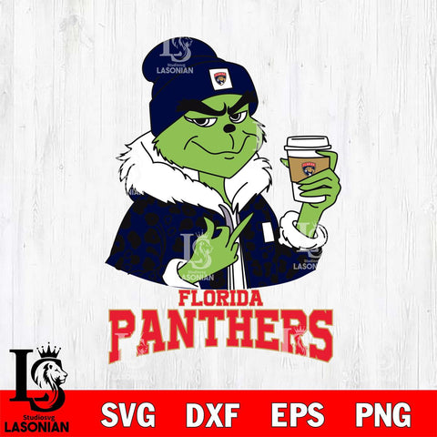 Florida Panthers Boujee Grinch Leopard Christmas Cut Files, Cricut,Christmas Svg Dxf Eps Png file , Digital Download