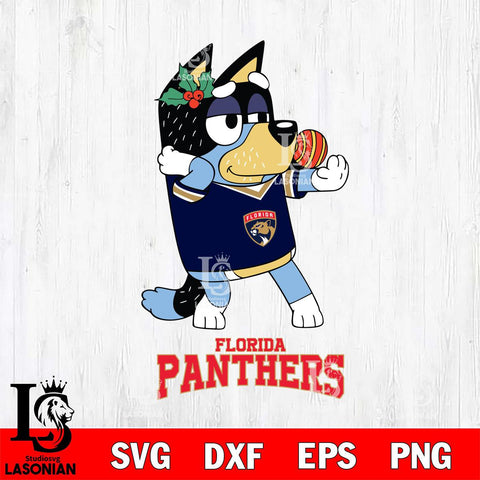 Florida Panthers Christmas Bluey Bandit Heeler Svg, Christmas Svg , NHL svg , Digital Download, dxf eps png pdf file