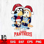 Florida Panthers Christmas Bluey Family Sport Svg, Christmas Svg , NHL svg , Digital Download, dxf eps png pdf file