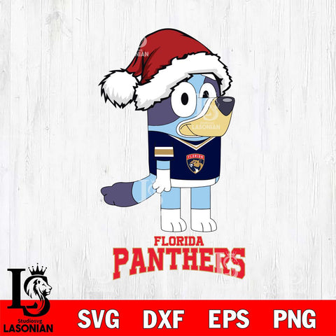 Florida Panthers Christmas Bluey Hat Svg, Christmas Svg , NHL svg , Digital Download, dxf eps png pdf file