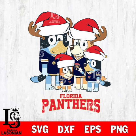 Florida Panthers Christmas Bluey Santa Family Svg, Christmas Svg , NHL svg , Digital Download, dxf eps png pdf file