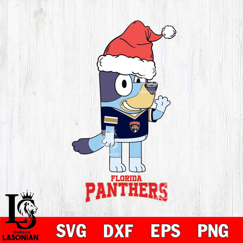 Florida Panthers Christmas Bluey Say Hi Svg, Christmas Svg , NHL svg , Digital Download, dxf eps png pdf file