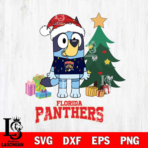 Florida Panthers Christmas Bluey Tree Sport Svg, Christmas Svg , NHL svg , Digital Download, dxf eps png pdf file