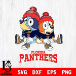 Florida Panthers Christmas Bluey & Bingo Sit Svg, Christmas Svg , NHL svg , Digital Download, dxf eps png pdf file