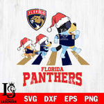 Florida Panthers Christmas Family Bluey Walking Svg, Christmas Svg , NHL svg , Digital Download, dxf eps png pdf file